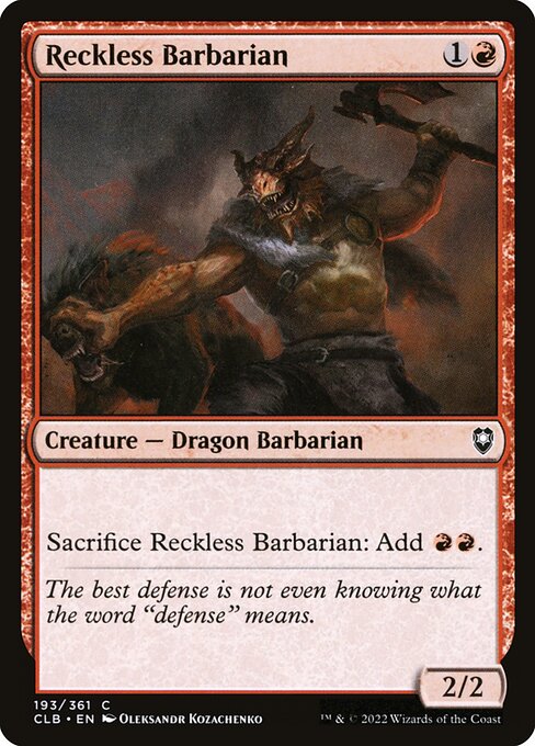 Reckless Barbarian (193) [Commander Legends: Battle for Baldur's Gate]