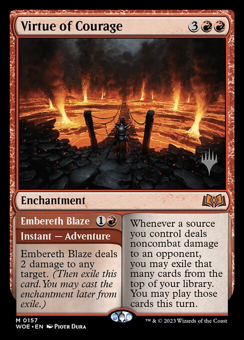 Virtue of Courage // Embereth Blaze (157p) [Wilds of Eldraine Promos]