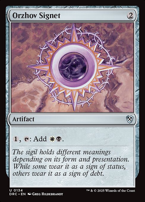 Orzhov Signet (134) [Aetherdrift Commander]