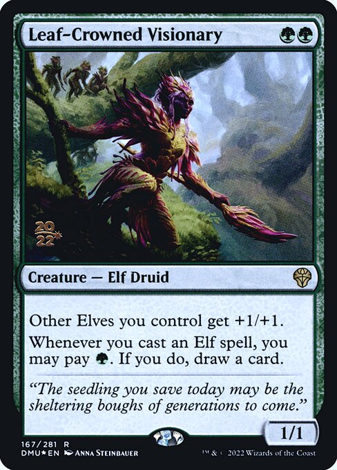Leaf-Crowned Visionary (167s) [Dominaria United Promos]