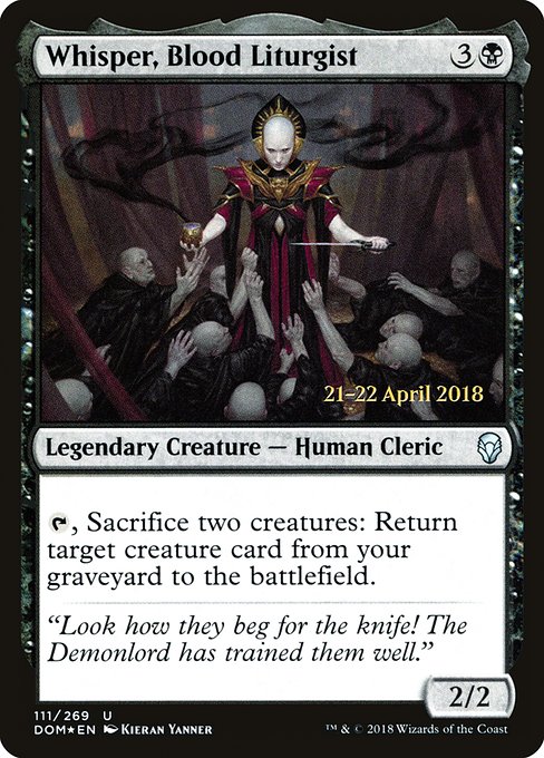 Whisper, Blood Liturgist (111s) [Dominaria Promos]