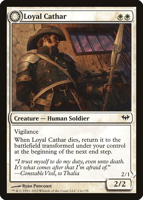 Loyal Cathar // Unhallowed Cathar (13) [Dark Ascension]