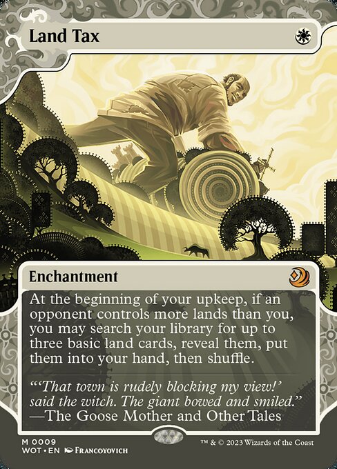 Land Tax (9) [Wilds of Eldraine: Enchanting Tales] [Showcase, Borderless]