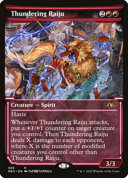 Thundering Raiju (389) [Kamigawa: Neon Dynasty] [Showcase]