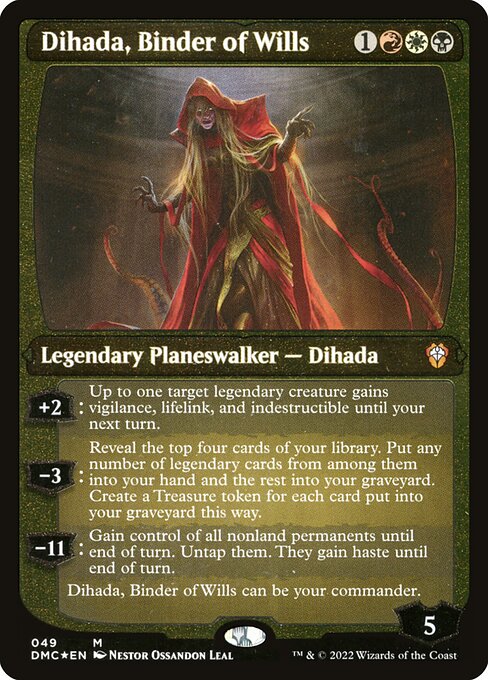 Dihada, Binder of Wills (49) [Dominaria United Commander] [Etched]