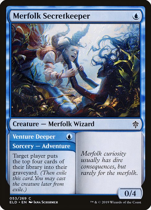 Merfolk Secretkeeper // Venture Deeper (53) [Throne of Eldraine]