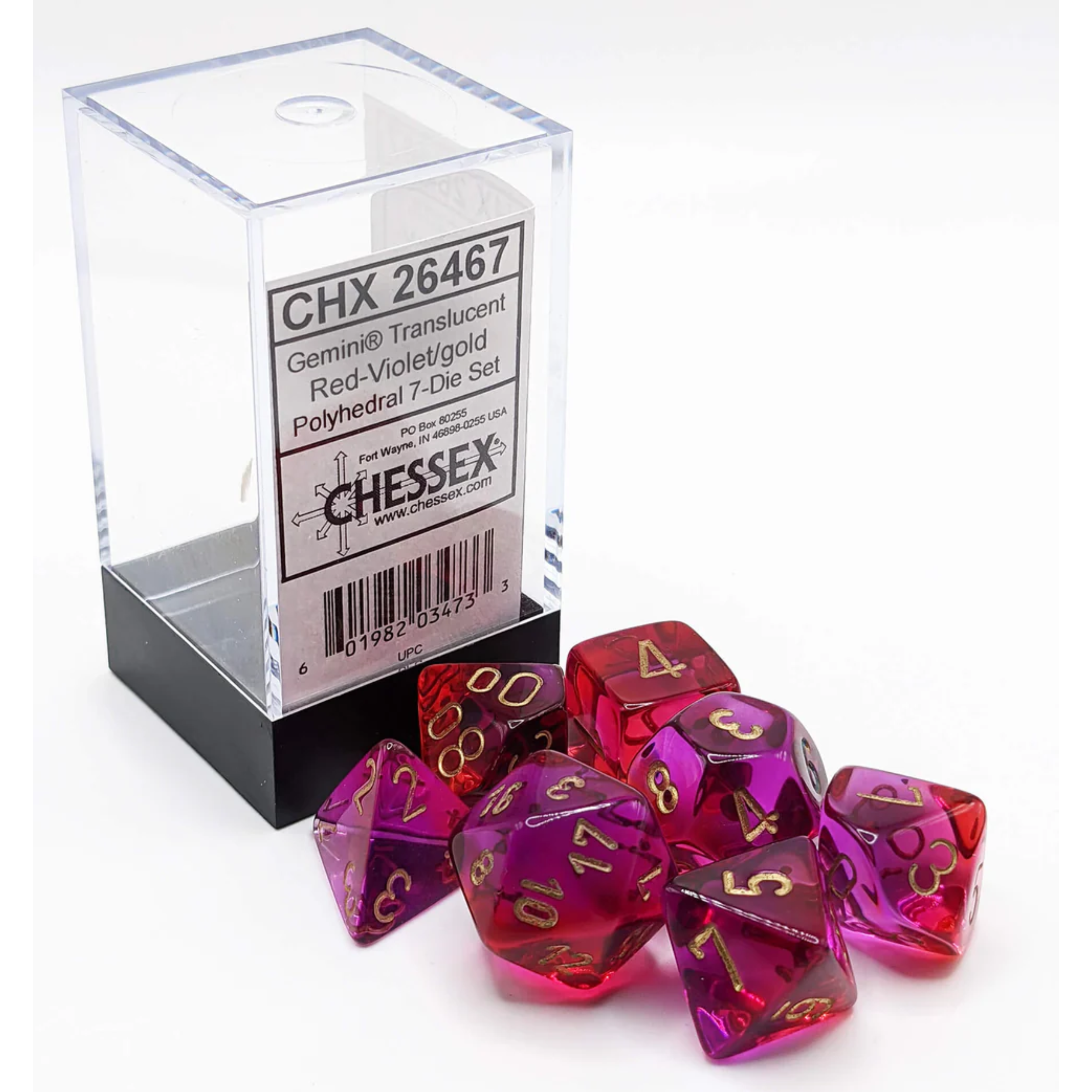 chx26467 Gemini Translucent Red-Violet with gold