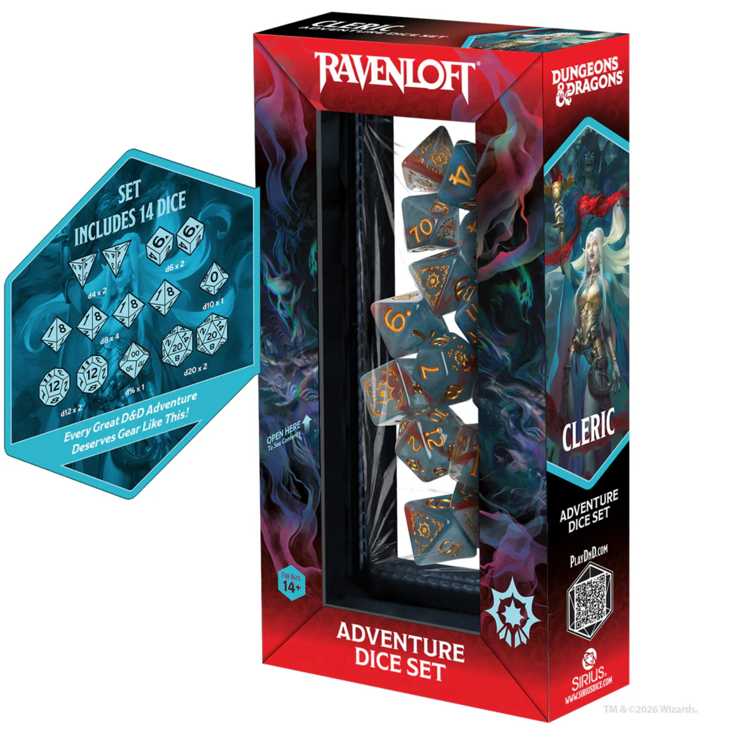 D&D Adventure Dice Light Blue/Red Cleric