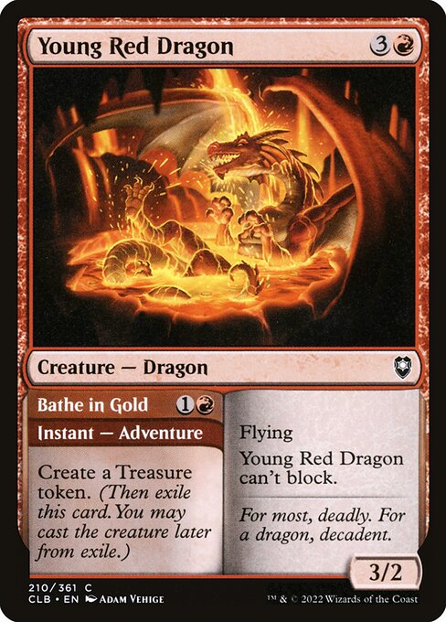 Young Red Dragon // Bathe in Gold (210) [Commander Legends: Battle for Baldur's Gate]