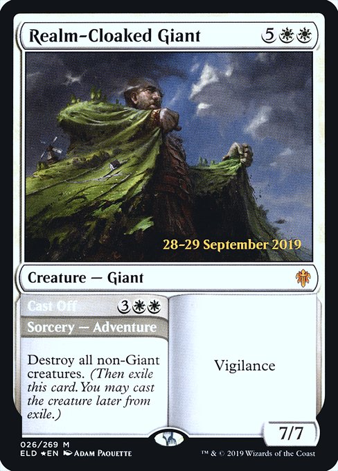 Realm-Cloaked Giant // Cast Off (26s) [Throne of Eldraine Promos]