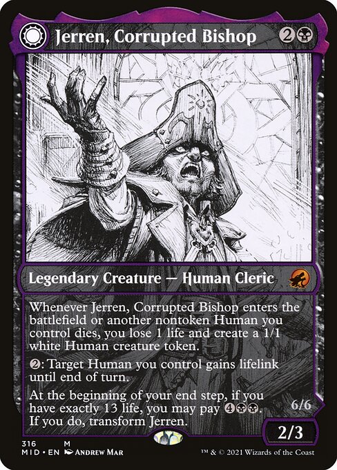 Jerren, Corrupted Bishop // Ormendahl, the Corrupter (316) [Innistrad: Midnight Hunt] [Showcase]