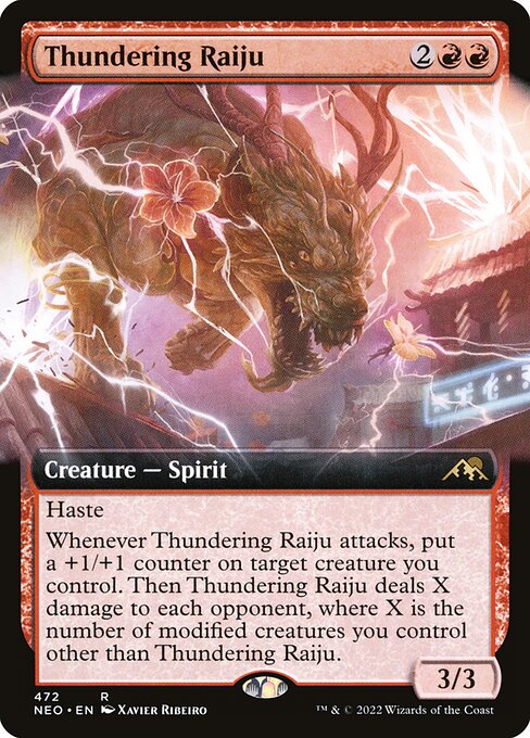 Thundering Raiju (472) [Kamigawa: Neon Dynasty] [Extended Art]