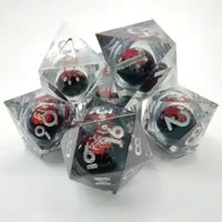 Liquid Core Smoke with Red Beholder 7p Polyhedral Dice Set image 0