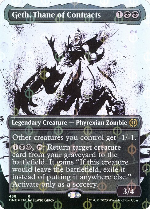 Geth, Thane of Contracts (438) [Phyrexia: All Will Be One] [Showcase, Borderless]