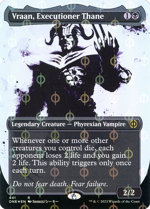 Vraan, Executioner Thane (441) [Phyrexia: All Will Be One] [Showcase, Borderless]