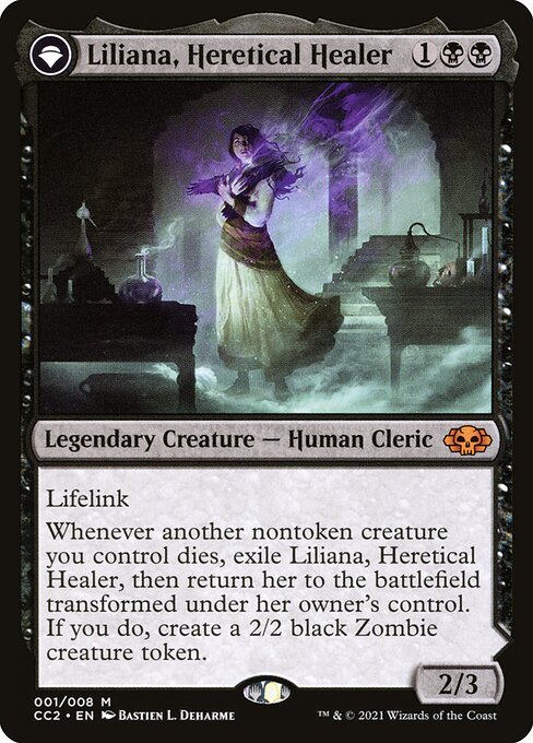 Liliana, Heretical Healer // Liliana, Defiant Necromancer (1) [Commander Collection: Black]