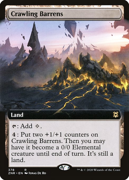 Crawling Barrens (378) [Zendikar Rising] [Extended Art]