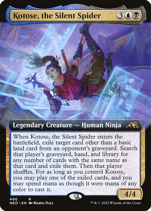 Kotose, the Silent Spider (490) [Kamigawa: Neon Dynasty] [Extended Art]