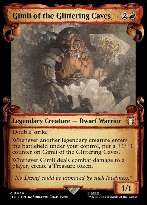Gimli of the Glittering Caves (434) [Tales of Middle-earth Commander] [Showcase]