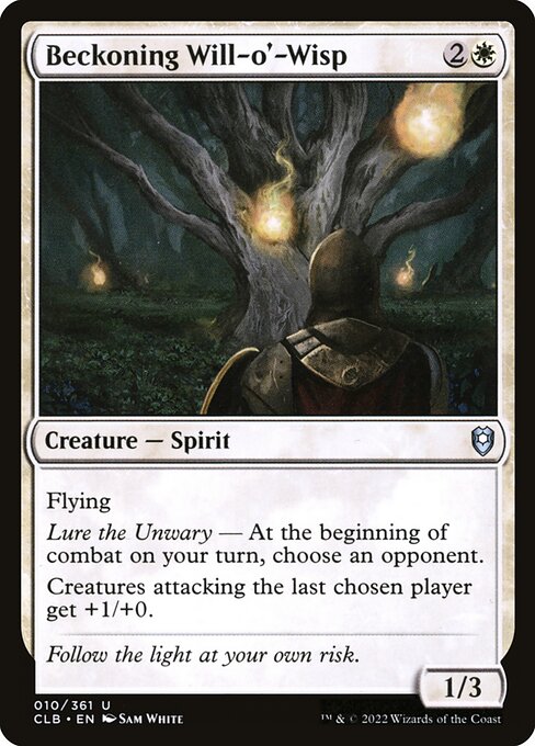 Beckoning Will-o'-Wisp (10) [Commander Legends: Battle for Baldur's Gate]