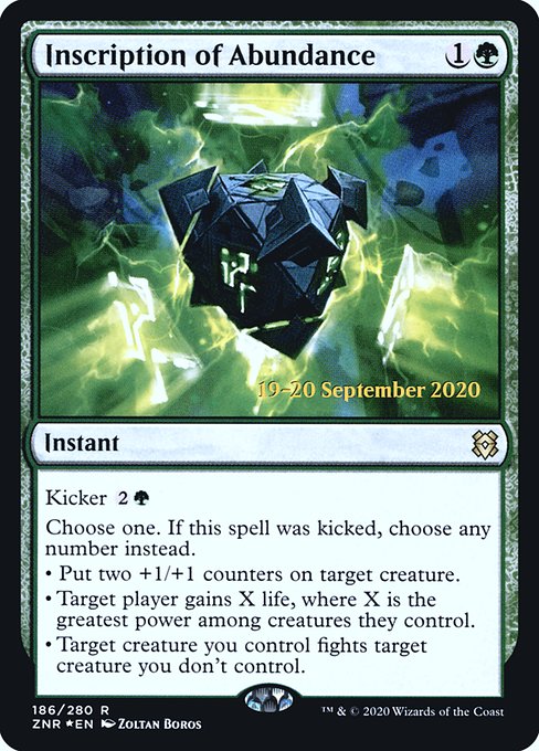 Inscription of Abundance (186s) [Zendikar Rising Promos]