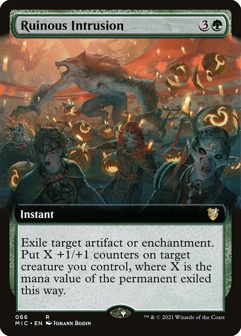 Ruinous Intrusion (66) [Midnight Hunt Commander] [Extended Art]