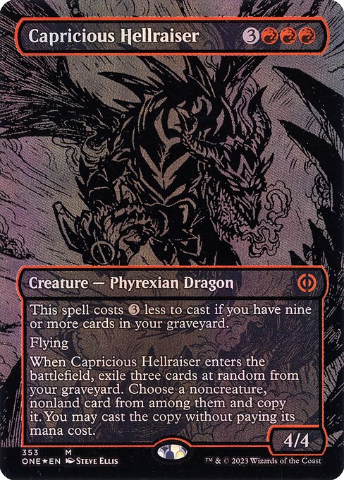 Capricious Hellraiser (353) [Phyrexia: All Will Be One] [Borderless]
