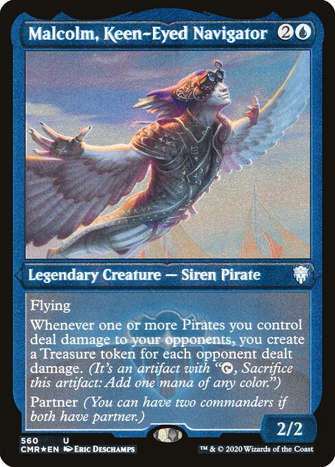 Malcolm, Keen-Eyed Navigator (560) [Commander Legends] [Etched]