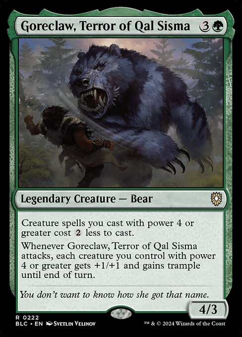Goreclaw, Terror of Qal Sisma (222) [Bloomburrow Commander]