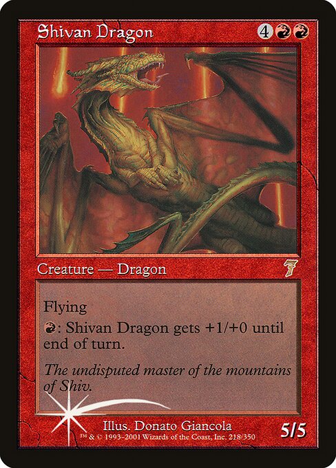 Shivan Dragon (218★) [Seventh Edition]