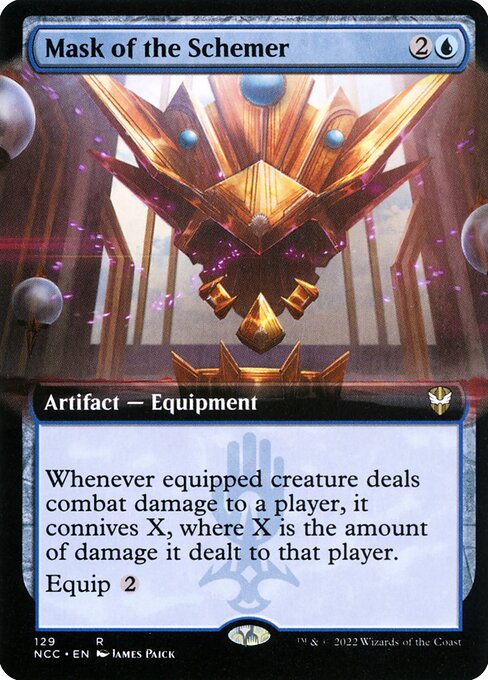 Mask of the Schemer (129) [New Capenna Commander] [Extended Art]