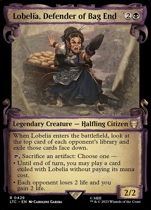 Lobelia, Defender of Bag End (429) [Tales of Middle-earth Commander] [Showcase]
