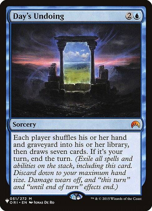 Day's Undoing (ORI-51) [The List]