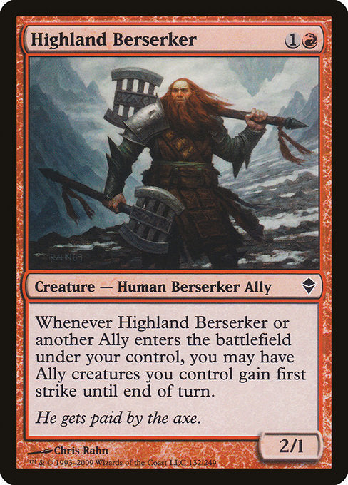 Highland Berserker (132) [Zendikar]