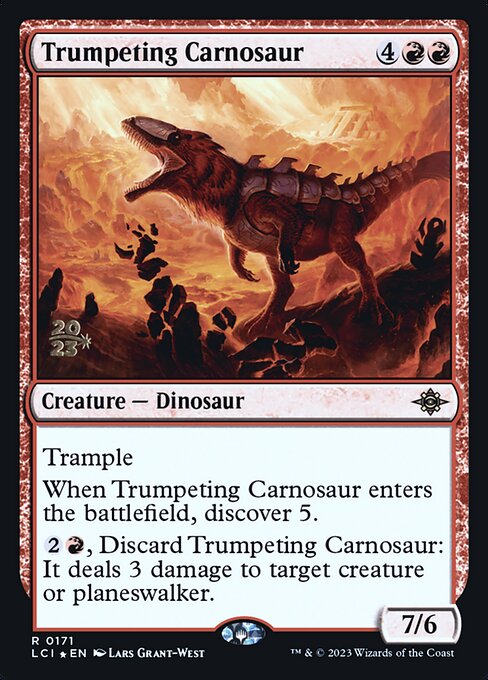 Trumpeting Carnosaur (171s) [The Lost Caverns of Ixalan Promos]