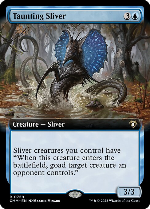 Taunting Sliver (759) [Commander Masters] [Extended Art]