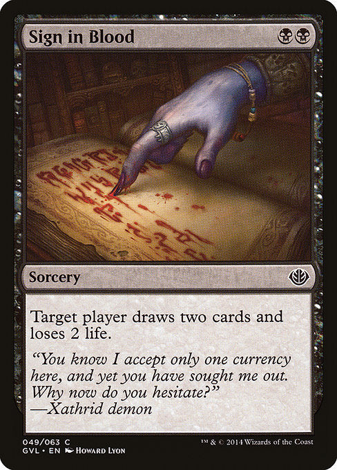 Sign in Blood (49) [Duel Decks Anthology: Garruk vs. Liliana]