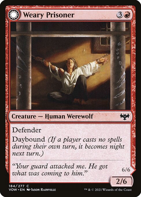 Weary Prisoner // Wrathful Jailbreaker (184) [Innistrad: Crimson Vow]