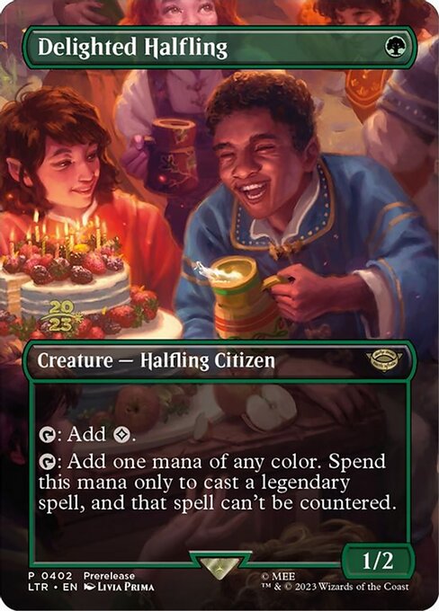 Delighted Halfling (402s) [Tales of Middle-earth Promos] [Borderless]
