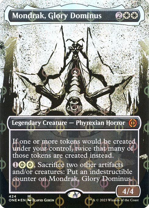 Mondrak, Glory Dominus (424) [Phyrexia: All Will Be One] [Showcase, Borderless]