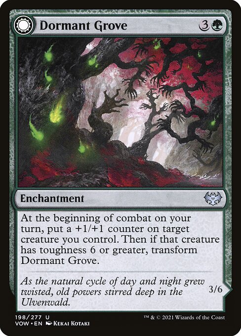 Dormant Grove // Gnarled Grovestrider (198) [Innistrad: Crimson Vow]