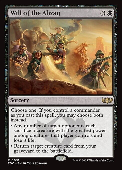 Will of the Abzan (31) [Tarkir: Dragonstorm Commander]
