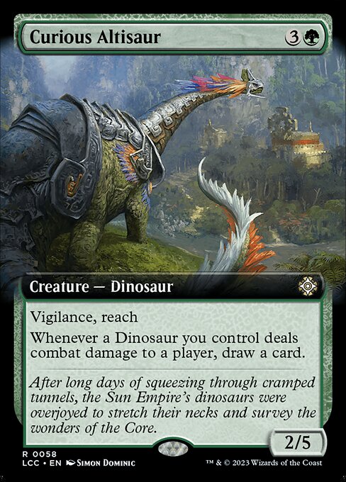Curious Altisaur (58) [The Lost Caverns of Ixalan Commander] [Extended Art]