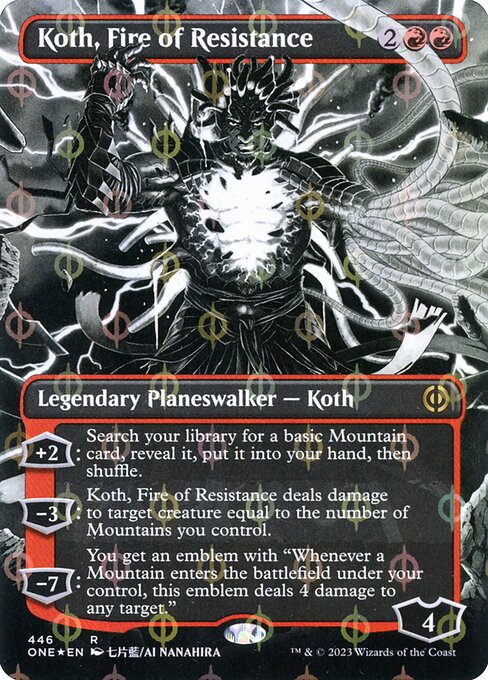 Koth, Fire of Resistance (446) [Phyrexia: All Will Be One] [Showcase, Borderless]