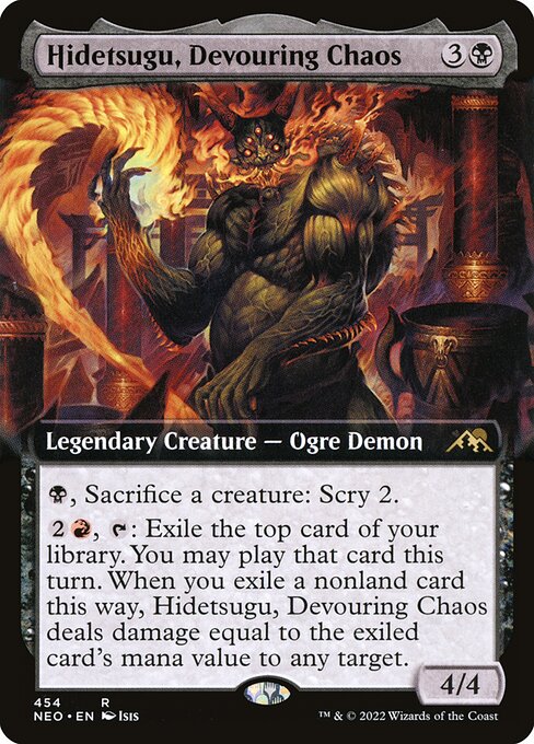 Hidetsugu, Devouring Chaos (454) [Kamigawa: Neon Dynasty] [Extended Art]
