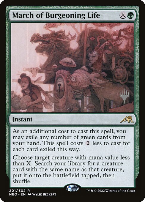 March of Burgeoning Life (201p) [Kamigawa: Neon Dynasty Promos]