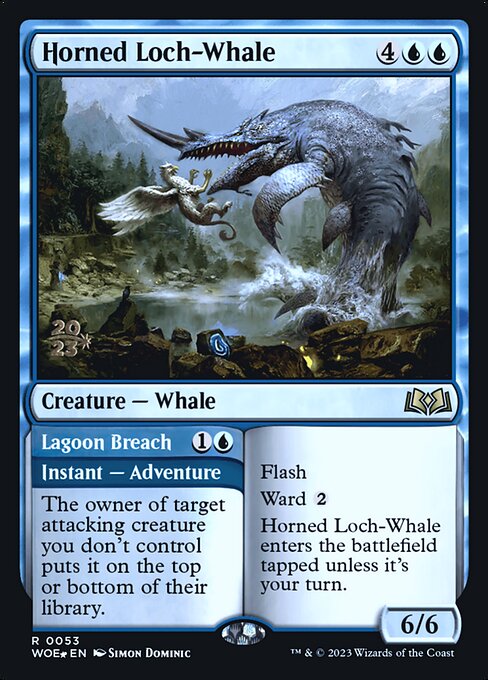 Horned Loch-Whale // Lagoon Breach (53s) [Wilds of Eldraine Promos]