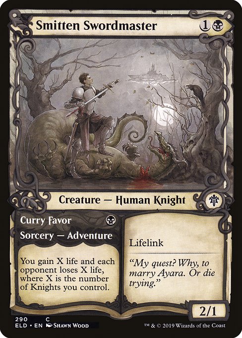 Smitten Swordmaster // Curry Favor (290) [Throne of Eldraine] [Showcase]