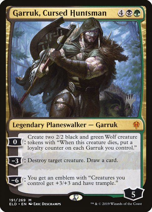 Garruk, Cursed Huntsman (191p) [Throne of Eldraine Promos]