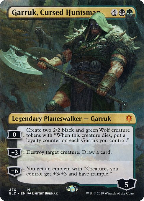 Garruk, Cursed Huntsman (270) [Throne of Eldraine] [Borderless]